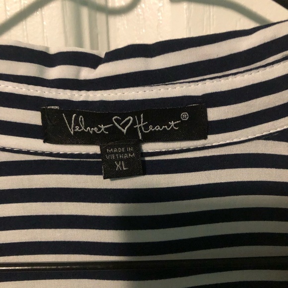 Velvet Heart Black and White Striped Button Down Shirt - Picture 3 of 3